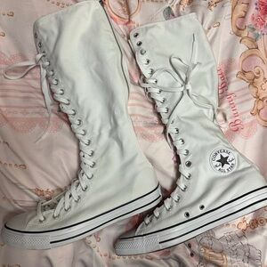 Converse Women's White Lace-Up Boots